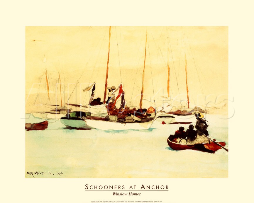 Schooners at Anchor By Winslow Homer